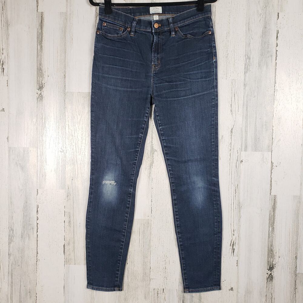 J. Crew Blue Denim Lookout High Rise Toothpick Skinny Jeans Women's Size 30